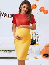 Jillumi Costume de maternité d'Halloween pour femme Mini robe à manches courtes
